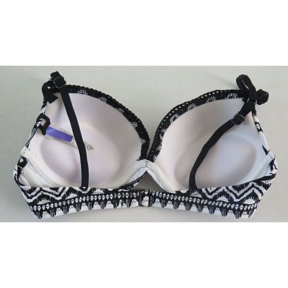 Radio Fiji W730660 Women's Sz M Black/White Flying Solo Luna Bra Swim Top - Picture 2 of 8